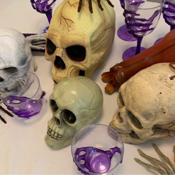 4 Skulls, 2 Bloody Cut off Arms & Furry Spiders - Picture 9 of 12